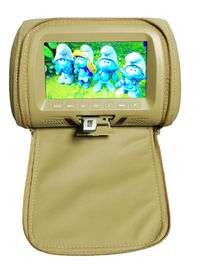 Συνεχές ρεύμα 12V Headrest 7 ίντσας όργανο ελέγχου, Headrest οθονών TV αυτοκινήτων με το μαξιλάρι δέρματος αντιγράφων